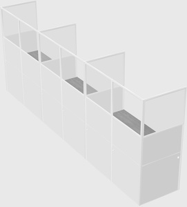 Shared rectangular cubicle