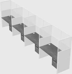 Shared rectangular cubicle