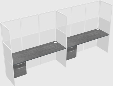 Shared rectangular cubicle