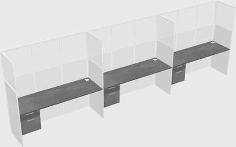 Shared rectangular cubicle
