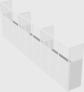 Shared rectangular cubicle