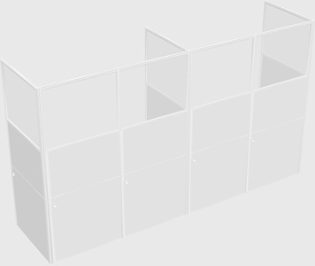 Shared rectangular cubicle