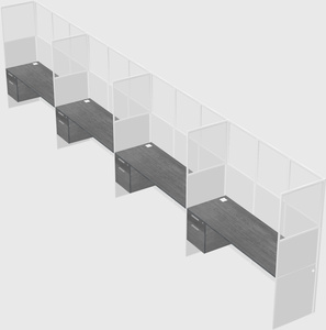 Shared rectangular cubicle