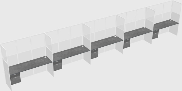 Shared rectangular cubicle