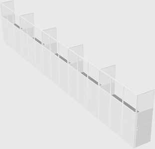 Shared rectangular cubicle