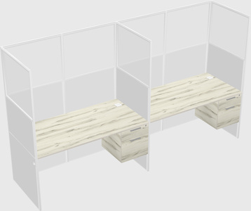 Shared rectangular cubicle