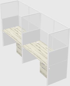 Shared rectangular cubicle