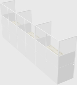 Shared rectangular cubicle