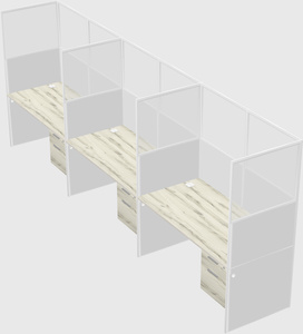 Shared rectangular cubicle