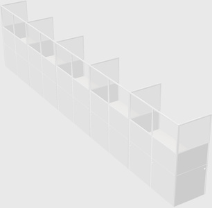 Shared rectangular cubicle