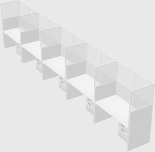 Shared rectangular cubicle