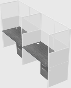 Shared rectangular cubicle