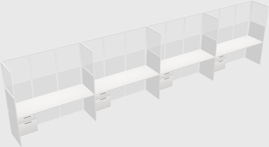 Shared rectangular cubicle