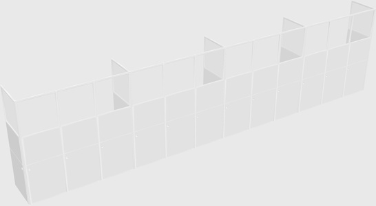 Shared rectangular cubicle