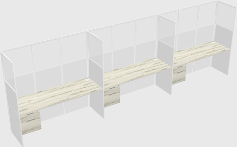Shared rectangular cubicle