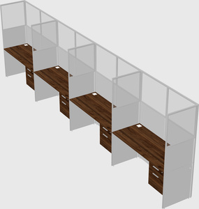 Shared rectangular cubicle