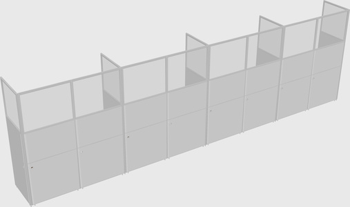 Shared rectangular cubicle