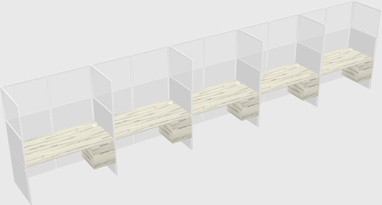 Shared rectangular cubicle