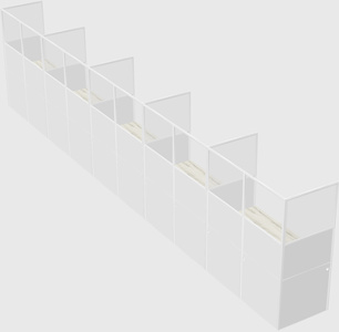 Shared rectangular cubicle