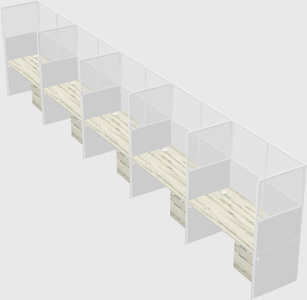Shared rectangular cubicle