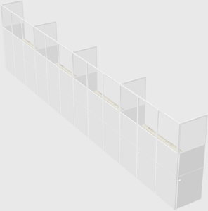 Shared rectangular cubicle