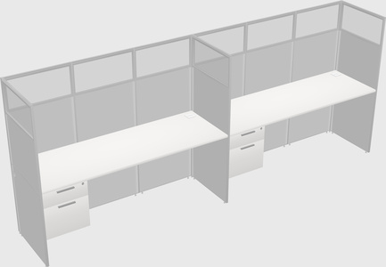 Shared rectangular cubicle