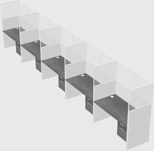 Shared rectangular cubicle