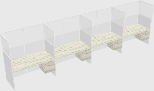 Shared rectangular cubicle