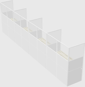 Shared rectangular cubicle