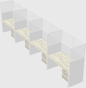 Shared rectangular cubicle