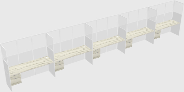Shared rectangular cubicle