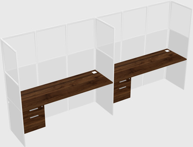 Shared rectangular cubicle