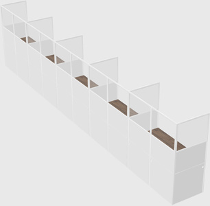 Shared rectangular cubicle