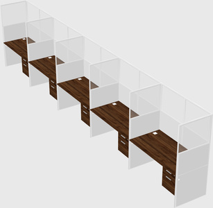 Shared rectangular cubicle