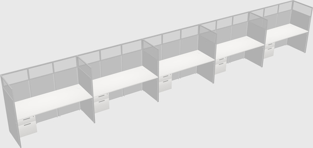Shared rectangular cubicle