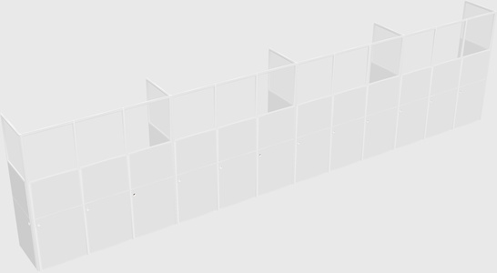 Shared rectangular cubicle