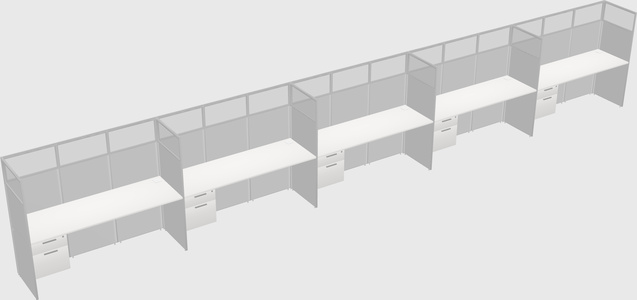 Shared rectangular cubicle