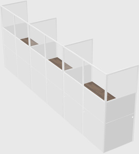 Shared rectangular cubicle