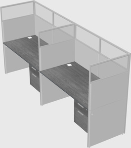 Shared rectangular cubicle