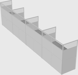 Shared rectangular cubicle