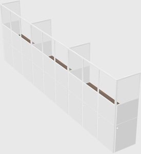Shared rectangular cubicle