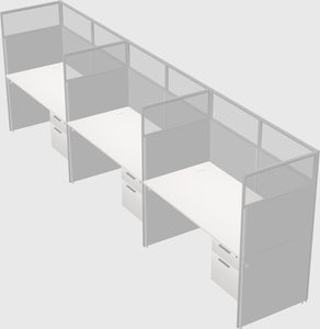 Shared rectangular cubicle