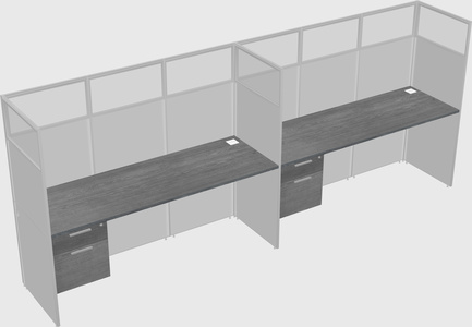 Shared rectangular cubicle