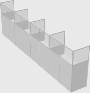 Shared rectangular cubicle