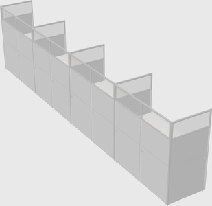 Shared rectangular cubicle