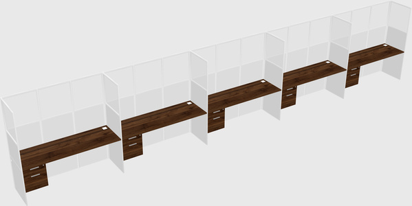Shared rectangular cubicle