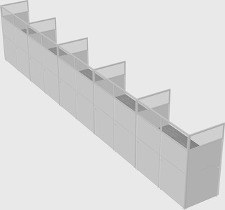 Shared rectangular cubicle