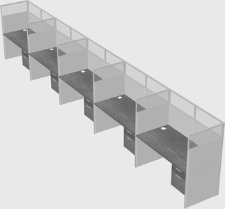 Shared rectangular cubicle