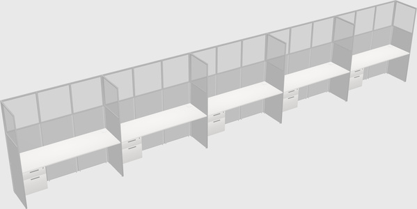 Shared rectangular cubicle