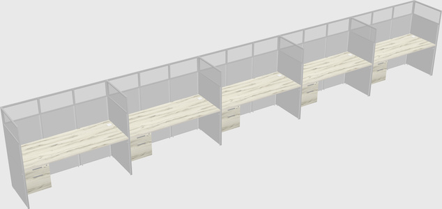 Shared rectangular cubicle